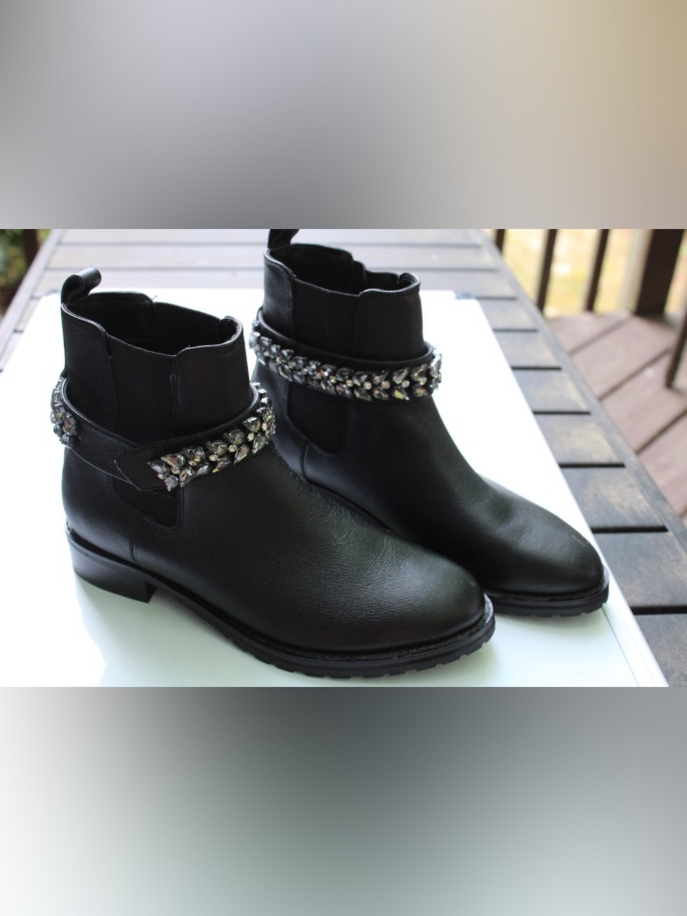 White House Black Market Lily Gem Ankle Charm Chelsea Boots